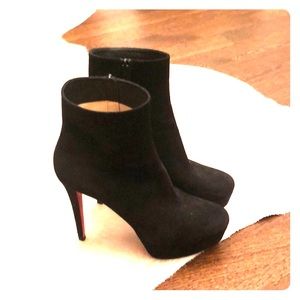 Christian Louboutin Platform suede bootie.